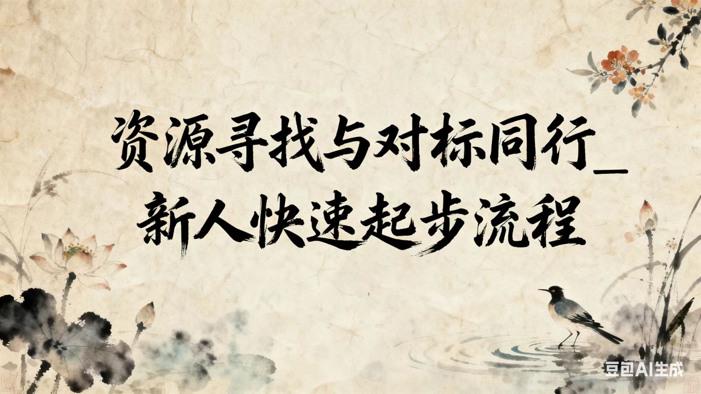 资源寻找与对标同行_新人快速起步流程思考