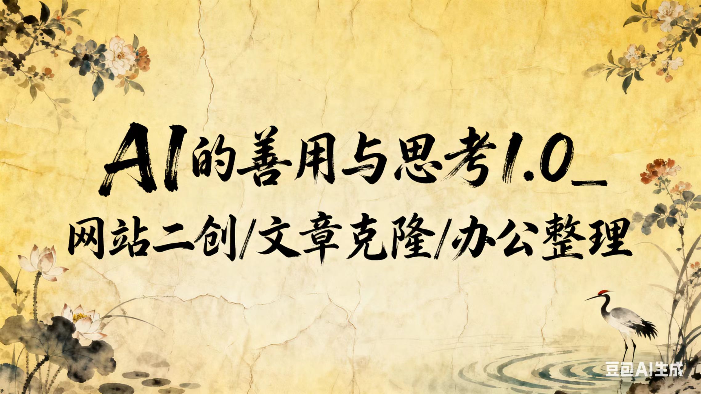 AI的善用与思考1.0_网站二创/文章克隆/办公整理