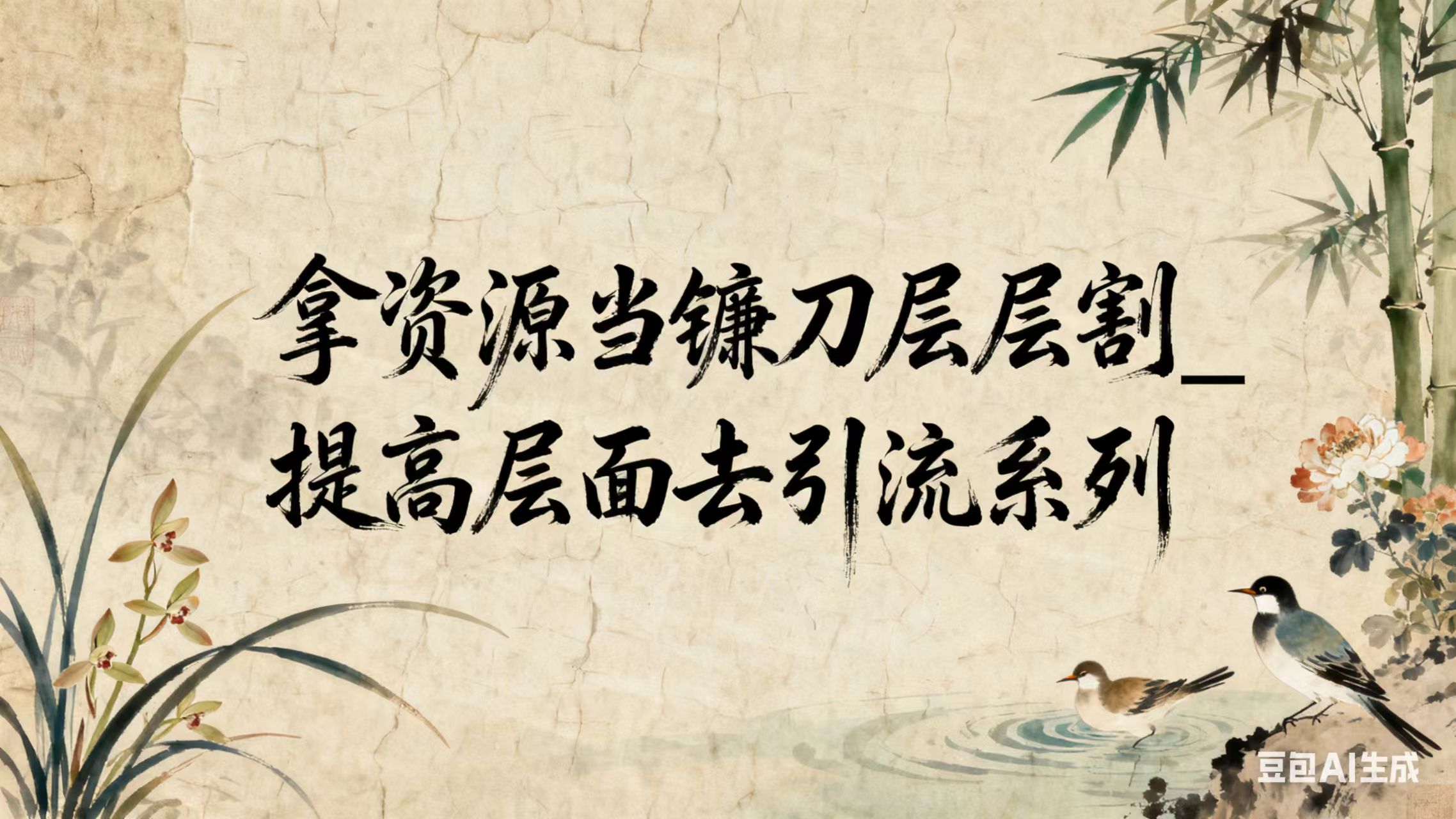 拿资源当镰刀层层割_提高层面去引流系列2.0