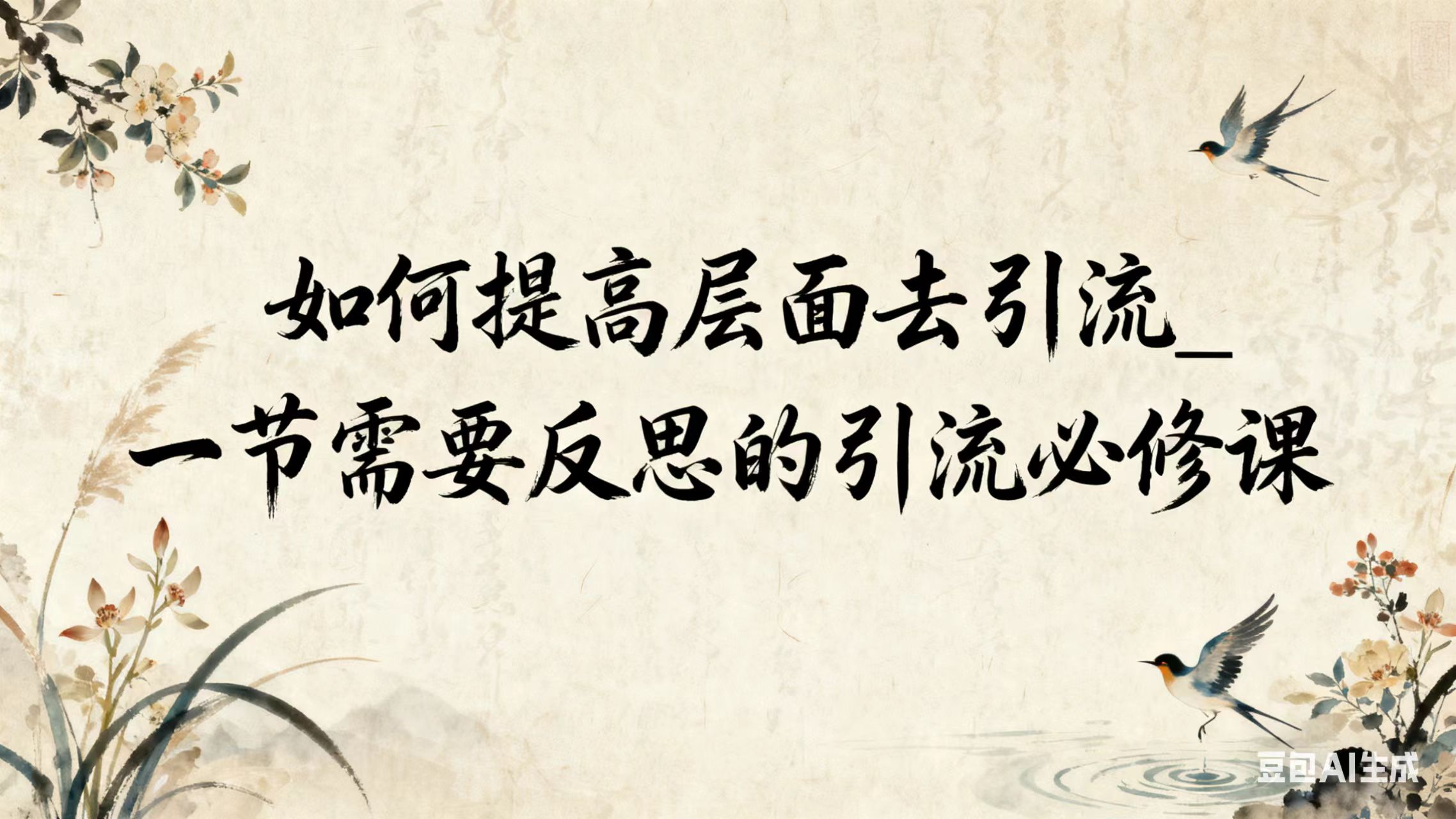 如何提高层面去引流_一节需要反思的引流必修课