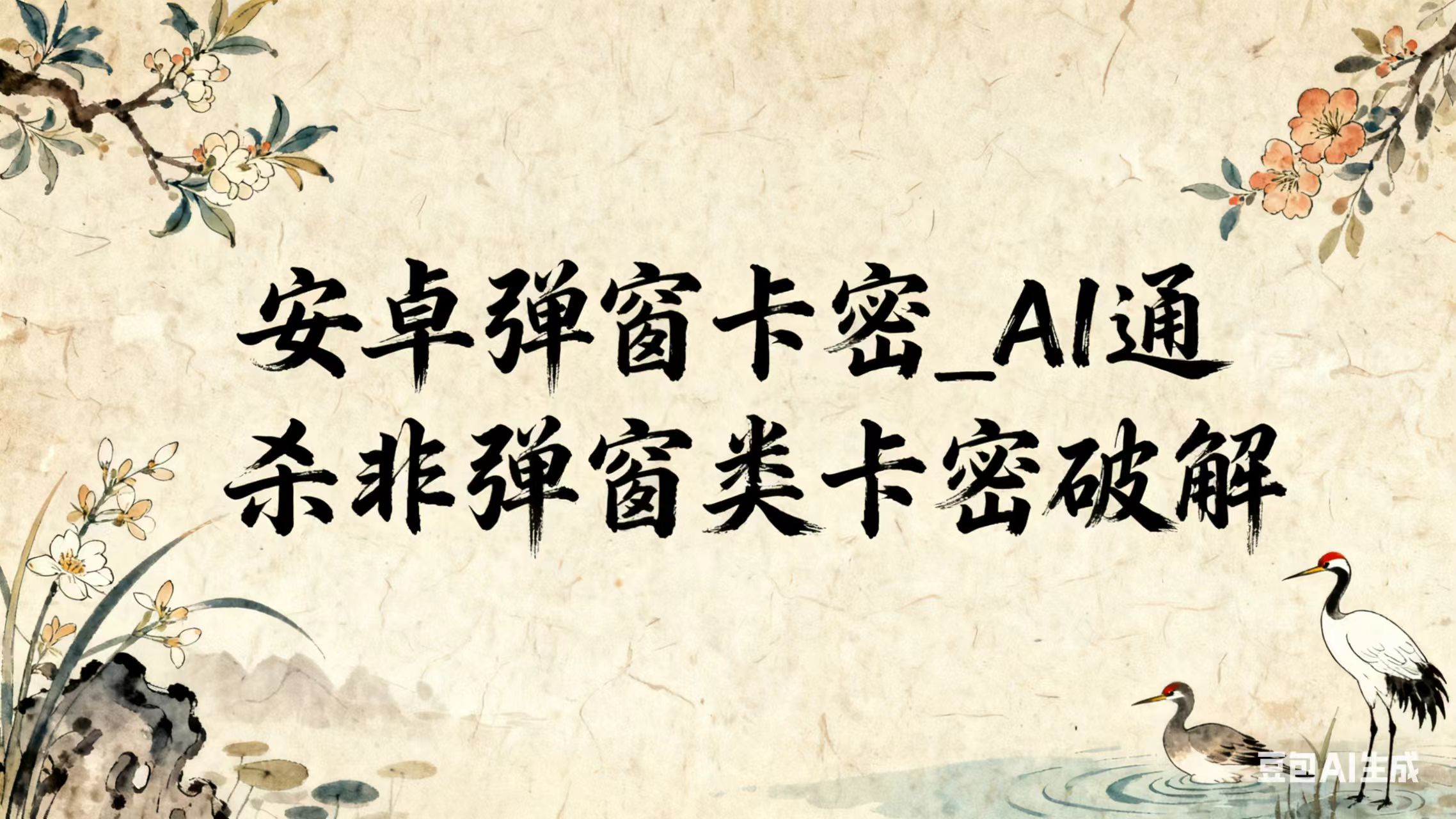 安卓弹窗卡密_AI通杀非弹窗类卡密破解