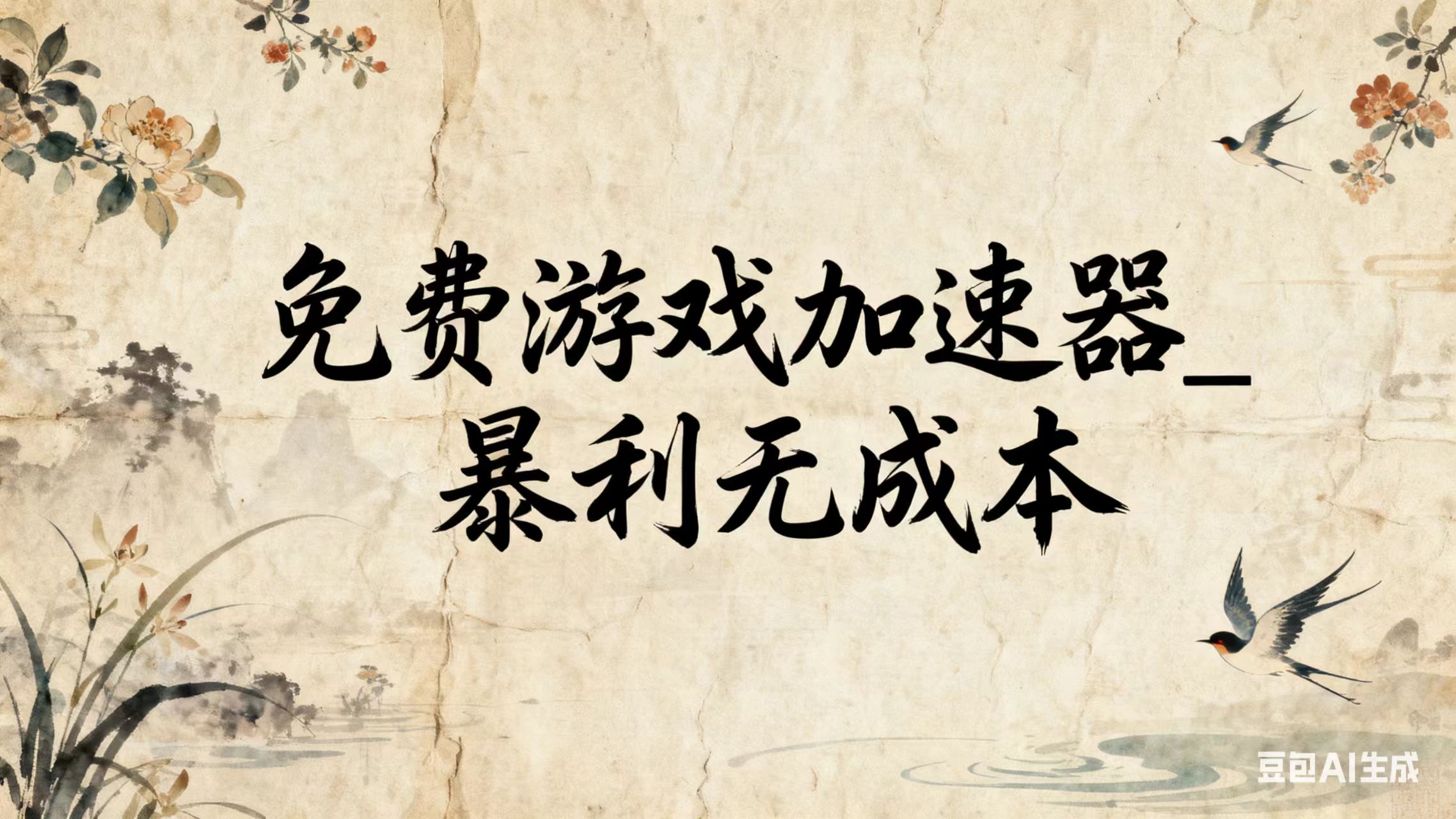 免费游戏加速器_暴利无成本