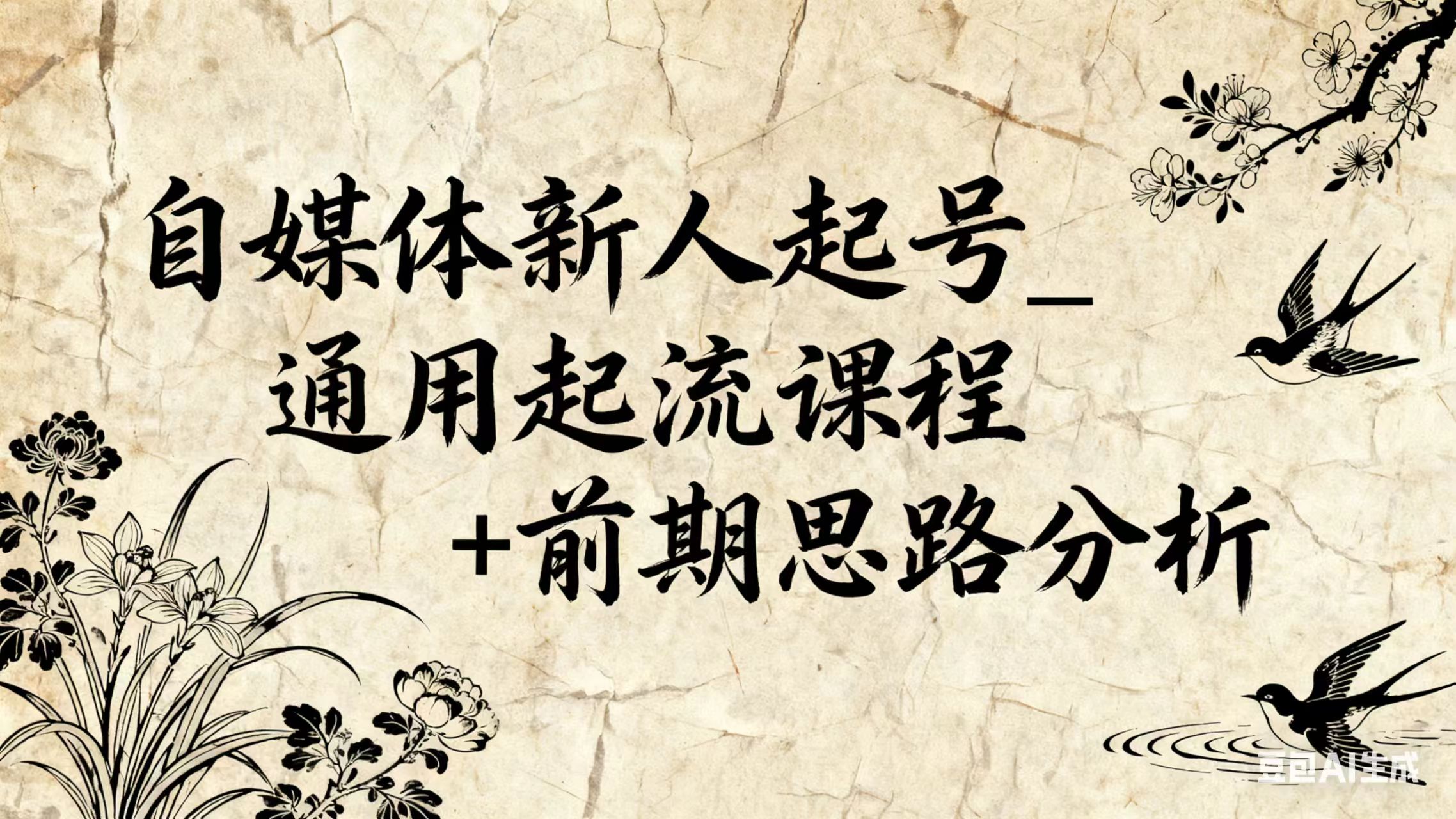 自媒体新人起号_通用起流课程+前期思路分析